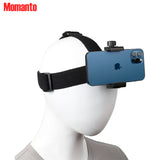 Head-Mounted Mobile Phone Holder,First-Person View Video Outdoor Live Shooting Bracket with Phone Clip(4"-7") for iPhone Samsung Smartphones and GoPro Insta360 Sony DJI Action Camera Head Mount Strap