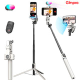 Gimpro Smartphone Gimbal Stabilizer, Stabilizer Face Tracking Without APP - 4 in 1 Cellphone Gimbal Stabilizer for iPhone&Android Extended 108cm Rod with RGB Fill Light, AOCHUAN M2PRO White