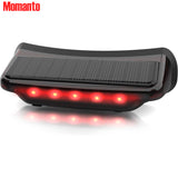 Solar Motorcycle Helmet Light, Solar Powered Bicycle LED Safety Light with Brake Sensing Ultra Bright Red Warning Light IPX4 Waterproof ABS Material for Night Riding (USB-C Cable NOT Included)