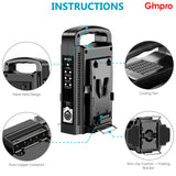 Gimpro V-Mount/V Lock Dual Channel Battery Charger with DC 16.5V Power Supply, Compatible with All V-Mount Plates (Battery Not Included)
