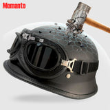 Motorcycle Helmet German Style Half Helmet Skull Cap Adult Men Women Half Shell Helmet, DOT Approved Retro Half Face Helmet for Cruiser Scooter Chopper (M)