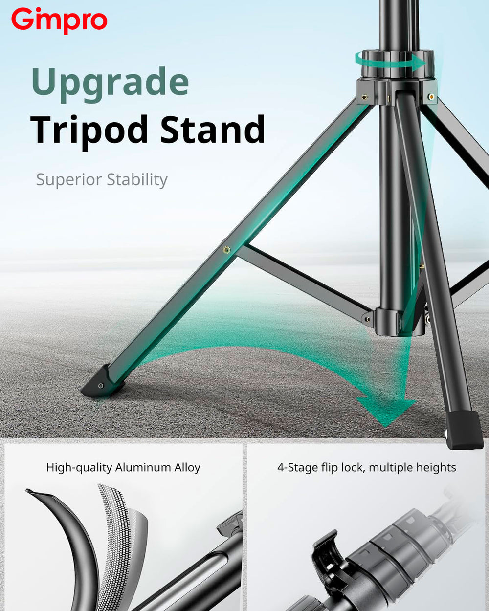 Gimpro 62inch Phone Tripod & Selfie Stick, Extendable Cell Phone Tripod Stand with Wireless Remote and Phone Holder, Compatible with iPhone Android Phone, Camera