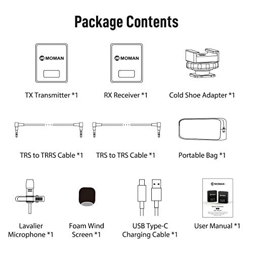 Moman Connects C1 UHF Wireless Lavalier Microphone System